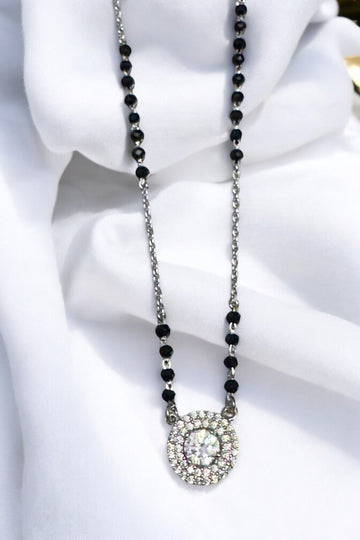 Silver Mangal Sutra Solitare Look 925 Silver