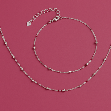 925 sterling silver beaded anklet