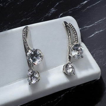 Two Swarovski studded Dangler earrings 925 Silver