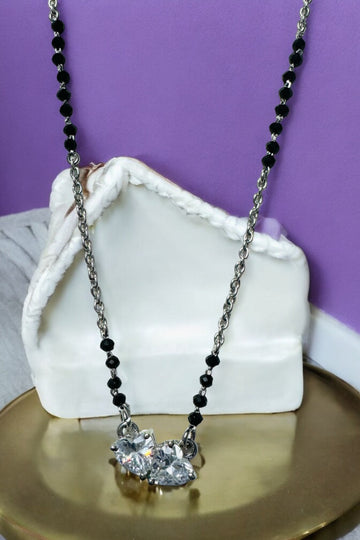 Silver Twin heart Mangol Sutra made with 925 HM Silver