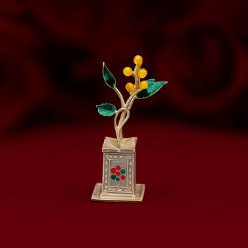 Pure 925 Silver Tulsi Plant for Mandir