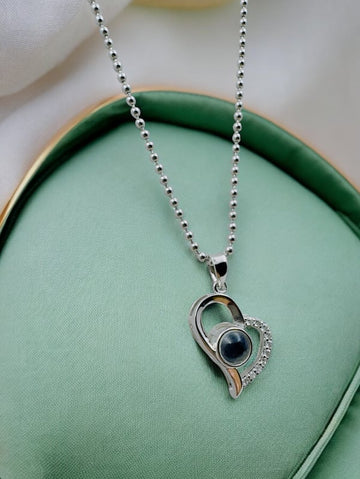 Romantic Lens Pendant in 92.5 HM Silver – I Love You in 100 Languages