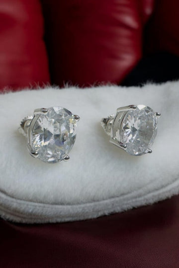 Single Stone Zircon studded earrings in 92.5 HM Silver