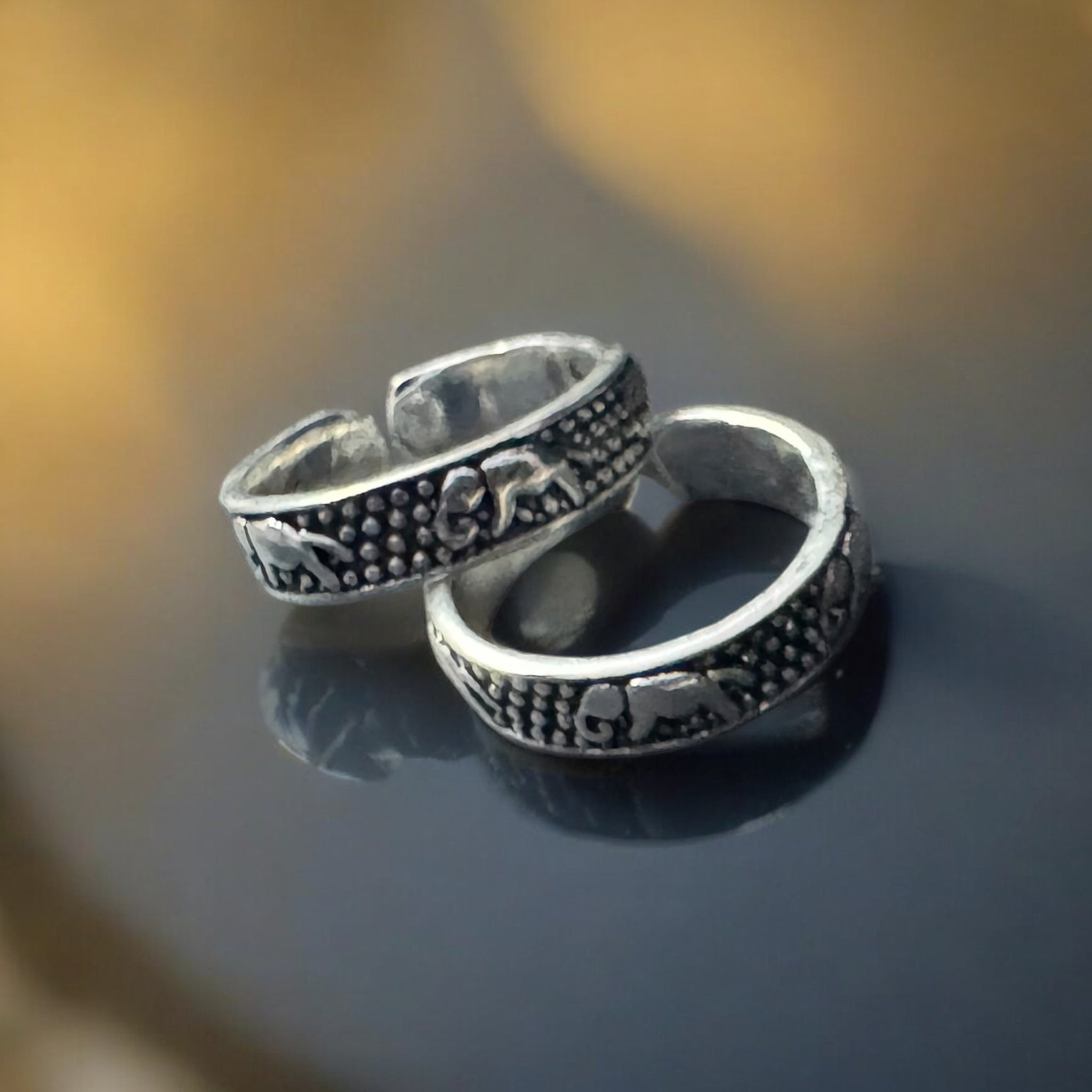 Toe Rings with Elephant designs in 92.5 HM Silver