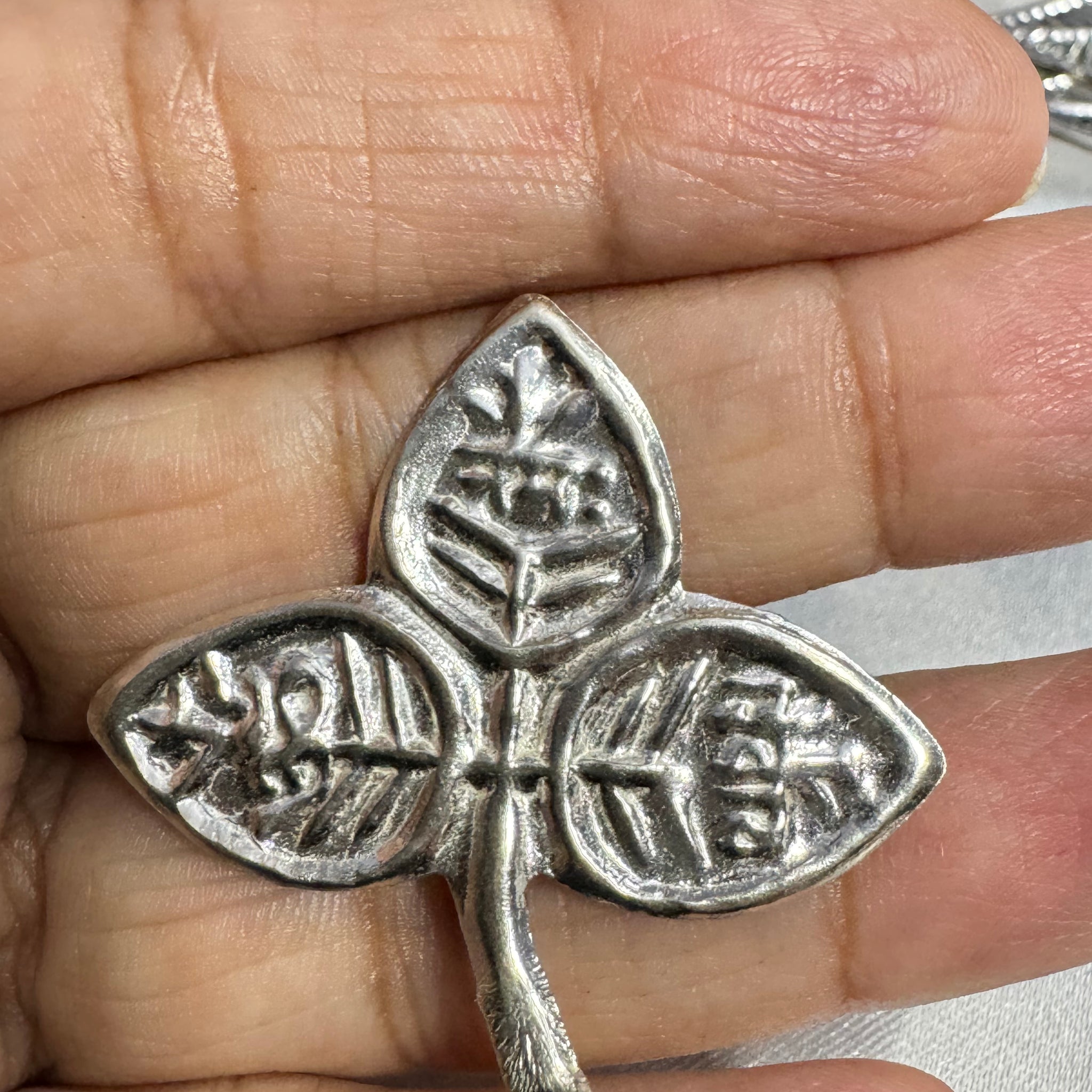 Pure Silver Belpatra with om Namah Shivya in silver