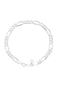 Silver chain bracelet on a white background