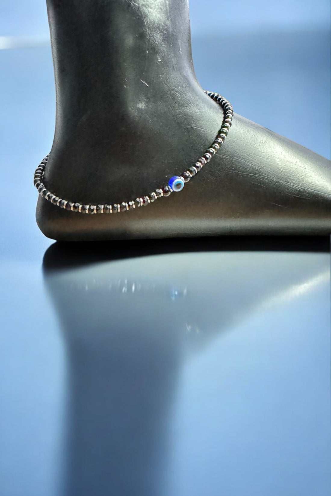 Stylish Evil Eye 925 Sterling Silver Anklet Slider