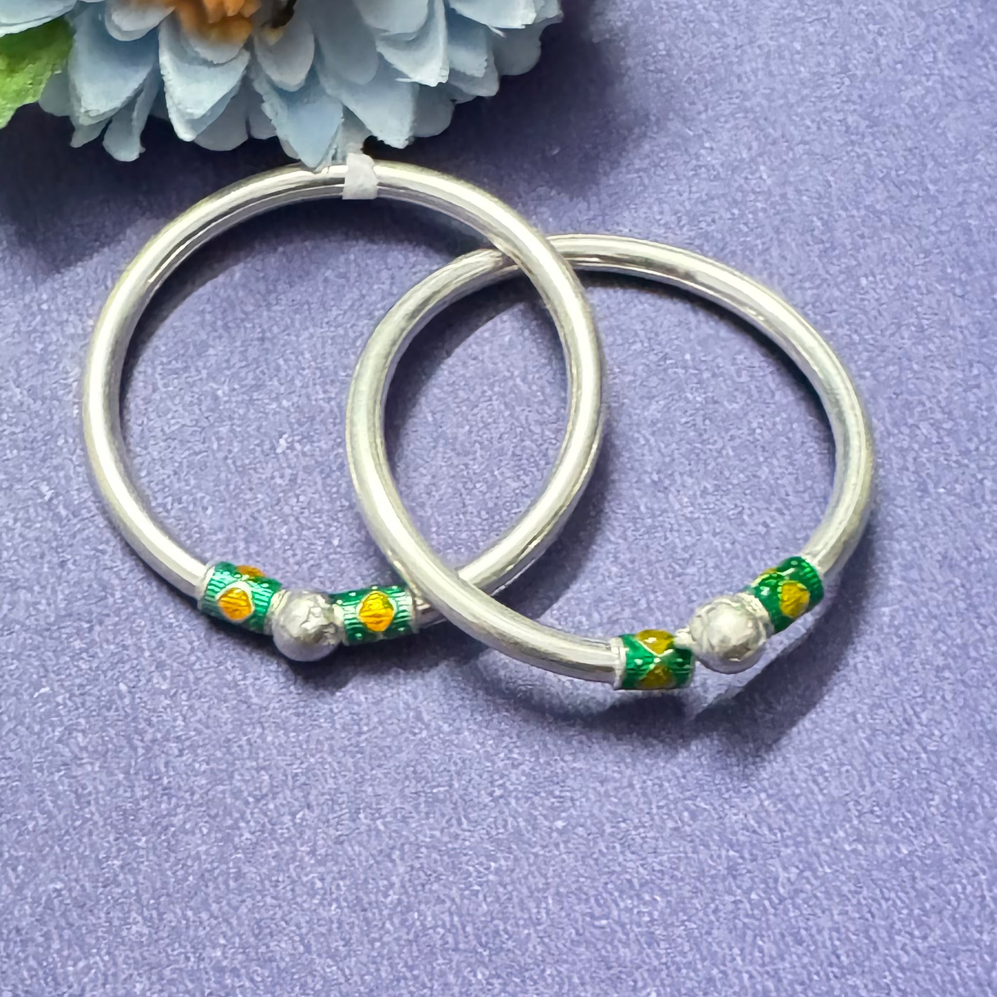 Silver baby kada