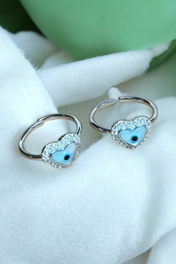 Evil Eye Toe Ring in heart shape