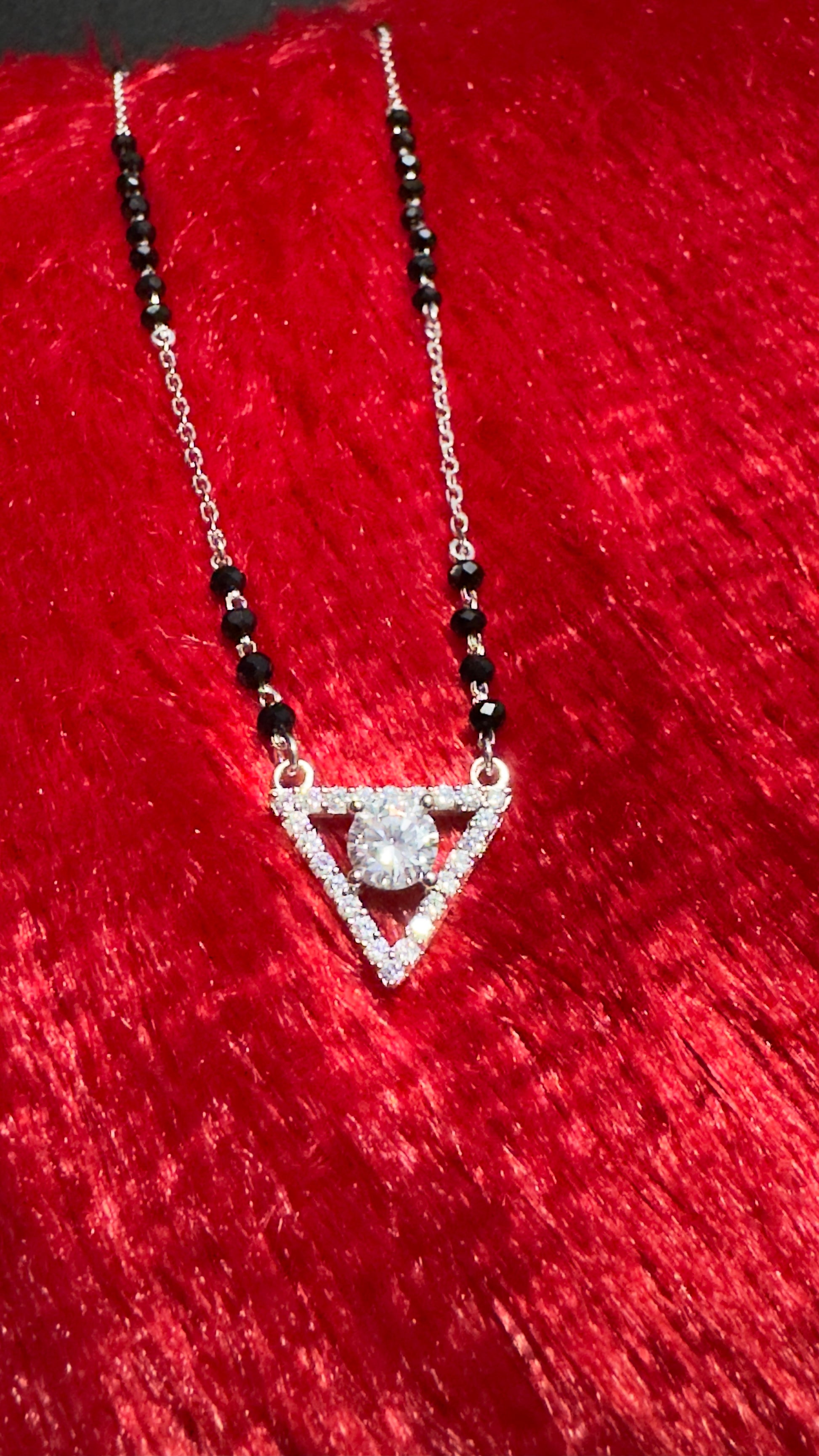 Silver Promise Mangal Sutra Triangle shape made with 925 Silver