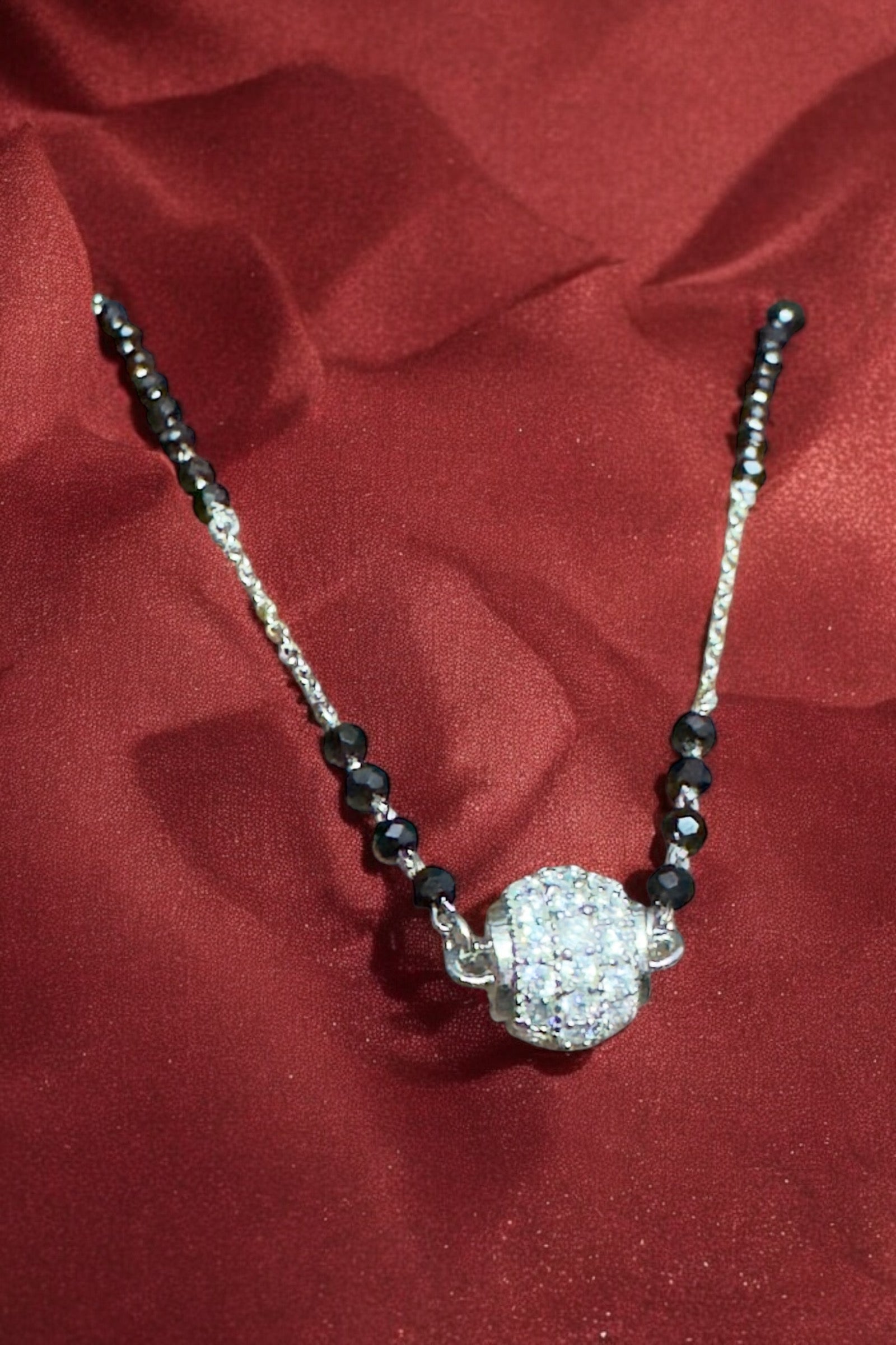 Silver Mangalsutra Trending Ball look made with 925 Silver