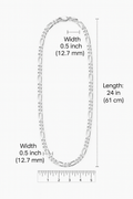 92.5 sterling silver Figaro necklace with polished finish, timeless men’s jewellery piece