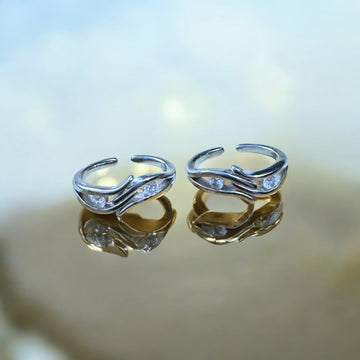 92.5 sterling silver hug ring with sparkling stones