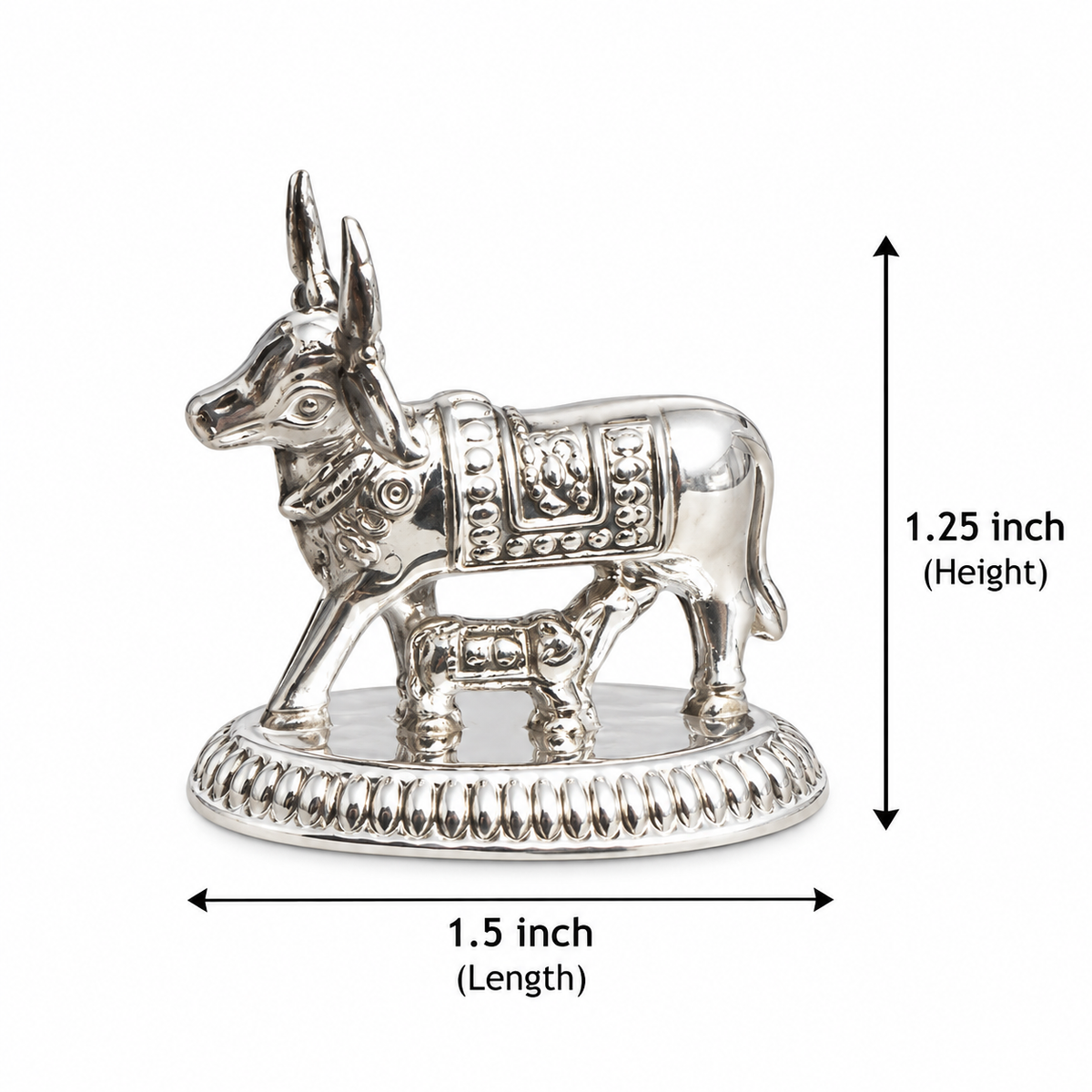 925 Silver Cow Calf Idol for Dhanteras and Diwali