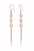 925 Silver Rose Gold Drop Earrings for Women