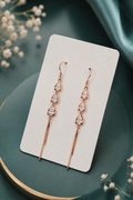 925 Silver Triple Teardrop CZ Drop Earrings for Women