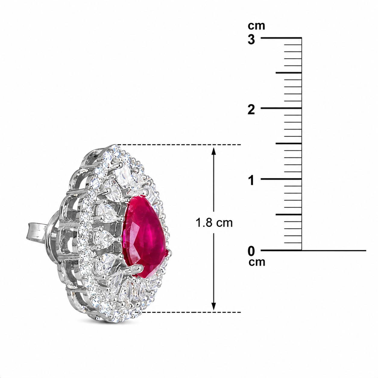 Authentic 925 Sterling Silver Pear Shape Earrings with CZ Stones
