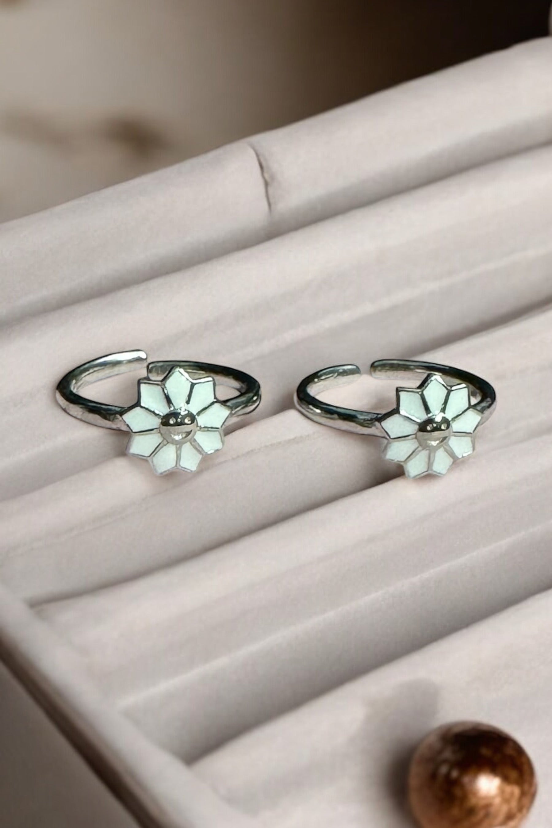 925 sterling silver floral toe ring online