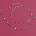 925 sterling silver beaded anklet 