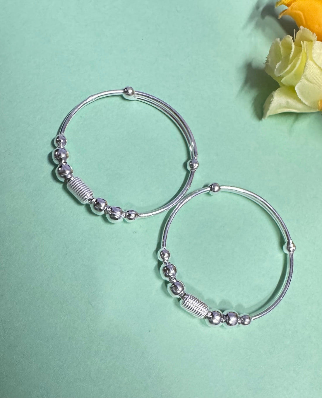 Minimalist 92.5 Silver Baby Kada – Pure Silver for Newborns & Kids