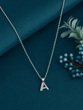 . 925 Sterling Silver Alphabet 'A' Pendant Necklace for Women & Girls