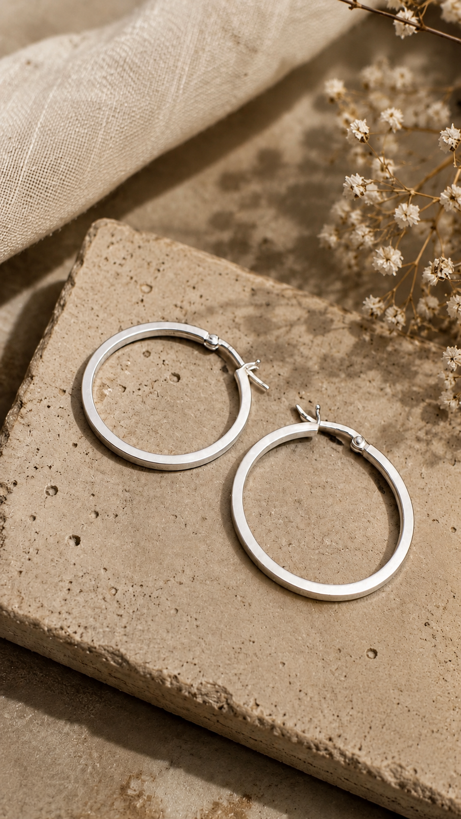 925 Sterling Silver Bali Earrings with Secure Lock