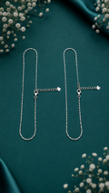 Adjustable 925 Sterling Silver Anklet Pair for Women