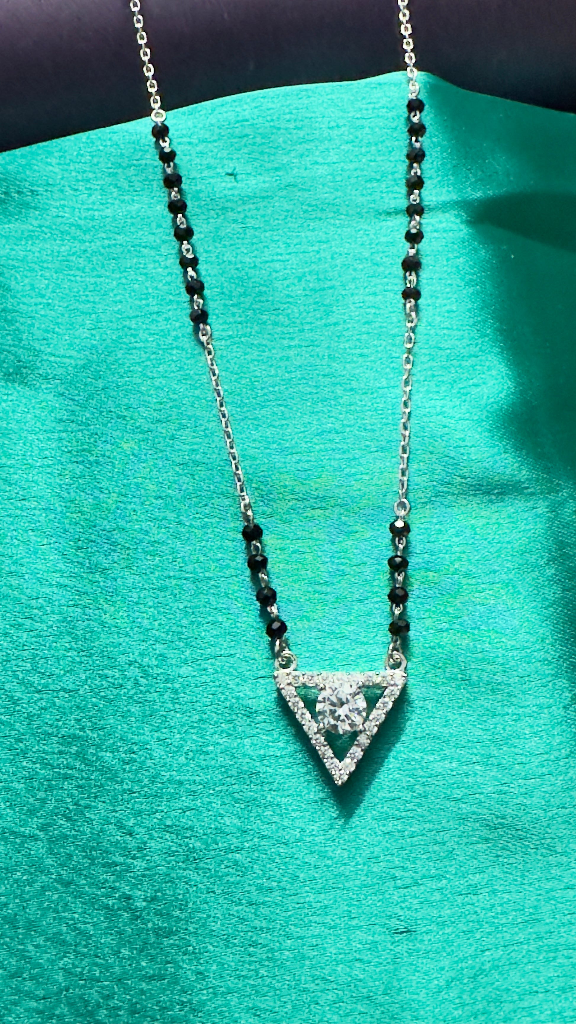 Silver Promise Mangal Sutra Triangle shape made with 925 Silver