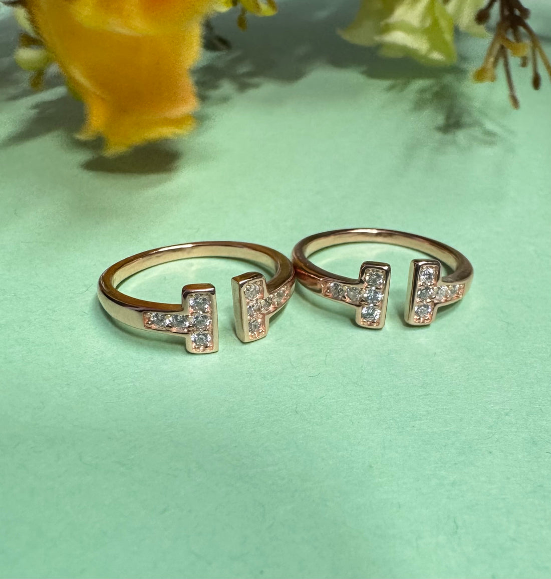 Modern T-Design Rose Gold Adjustable Toe Rings | Premium 92.5 HM Silver Finish