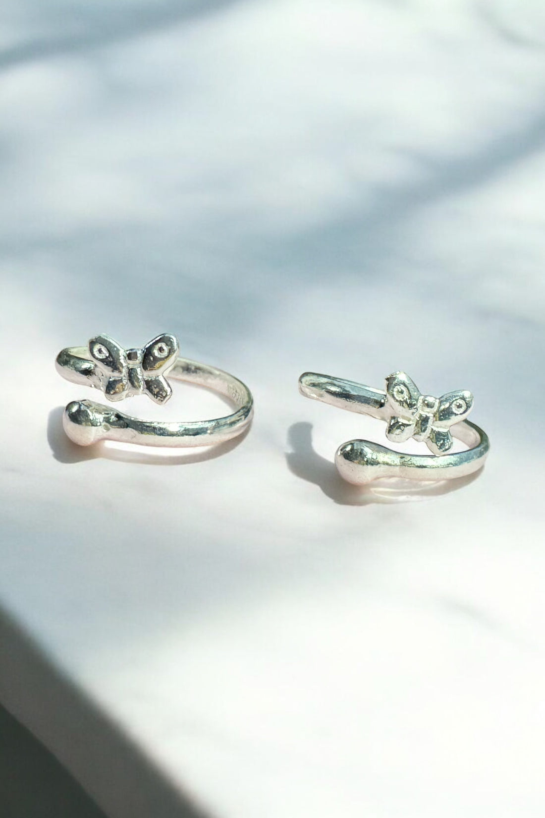 Butterfly design silver toe ring 92.5 hallmarked