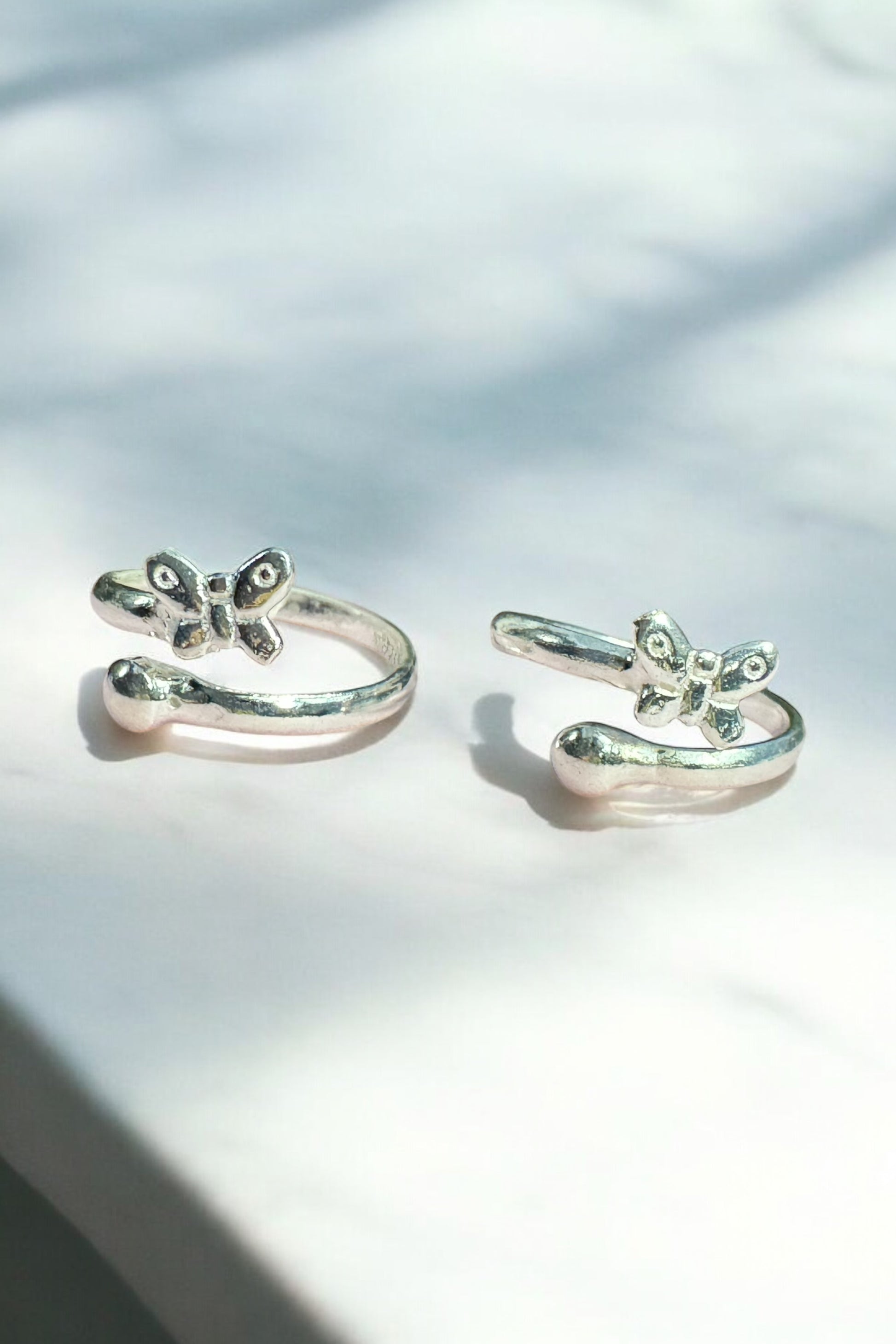 Butterfly design silver toe ring 92.5 hallmarked
