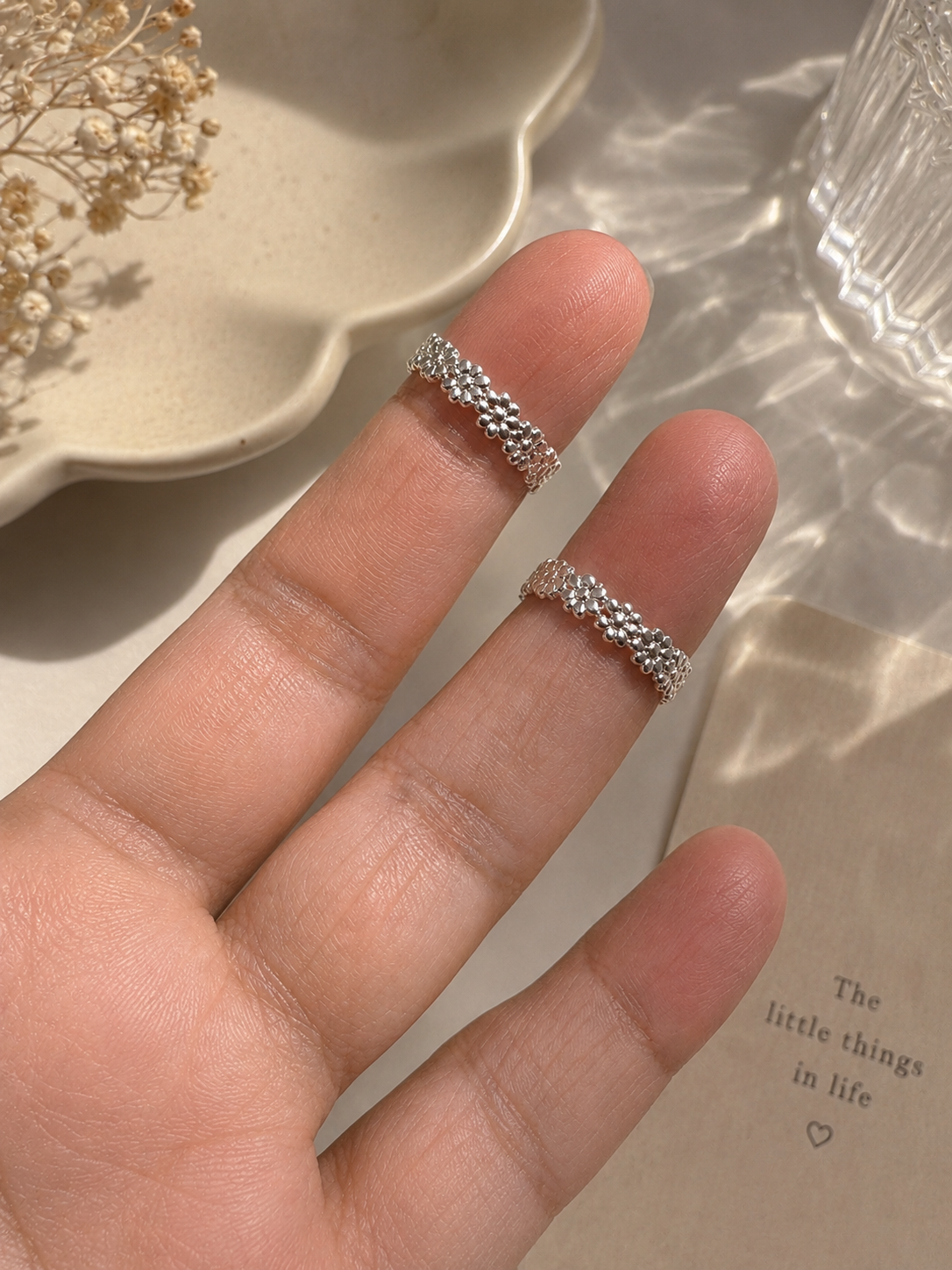 Asg collection floral style Toe Rings in 92.5 HM Silver