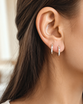 Elegant 925 Silver Hoop Bali Earrings with Secure Lock