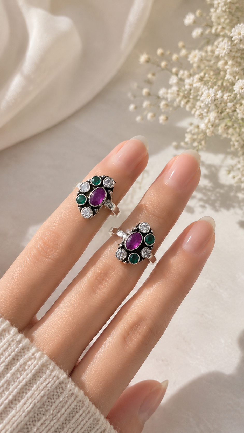 Elegant Women’s Adjustable Silver Toe Rings
