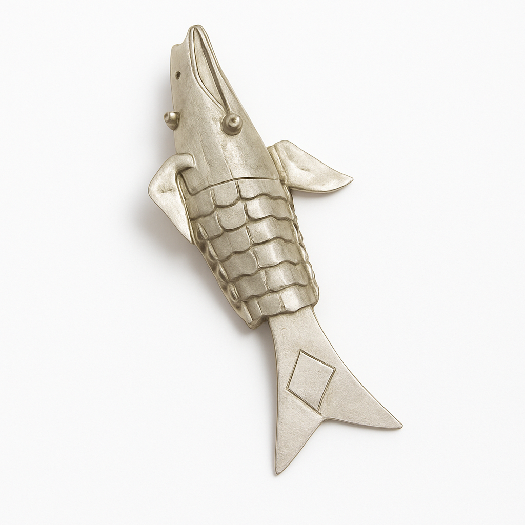 Fine Silver Machhli Idol for Wealth, Peace, and Harmony