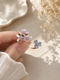 Rose Gold Floral Cocktail Ring