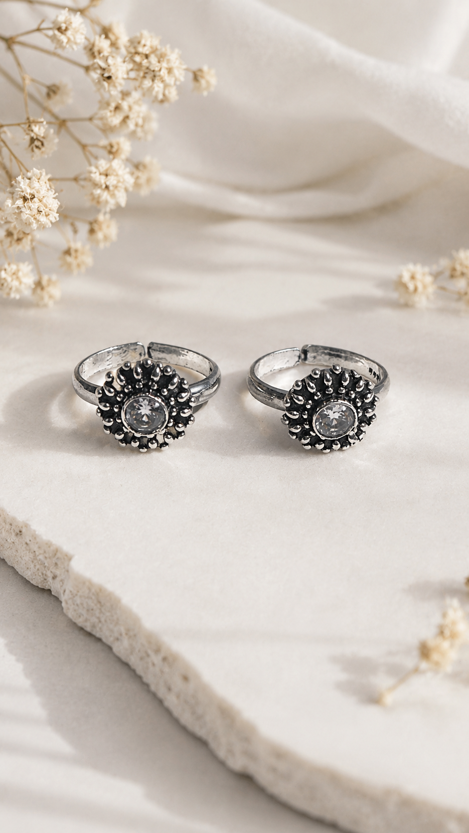 925 sterling silver antique finish toe rings for women