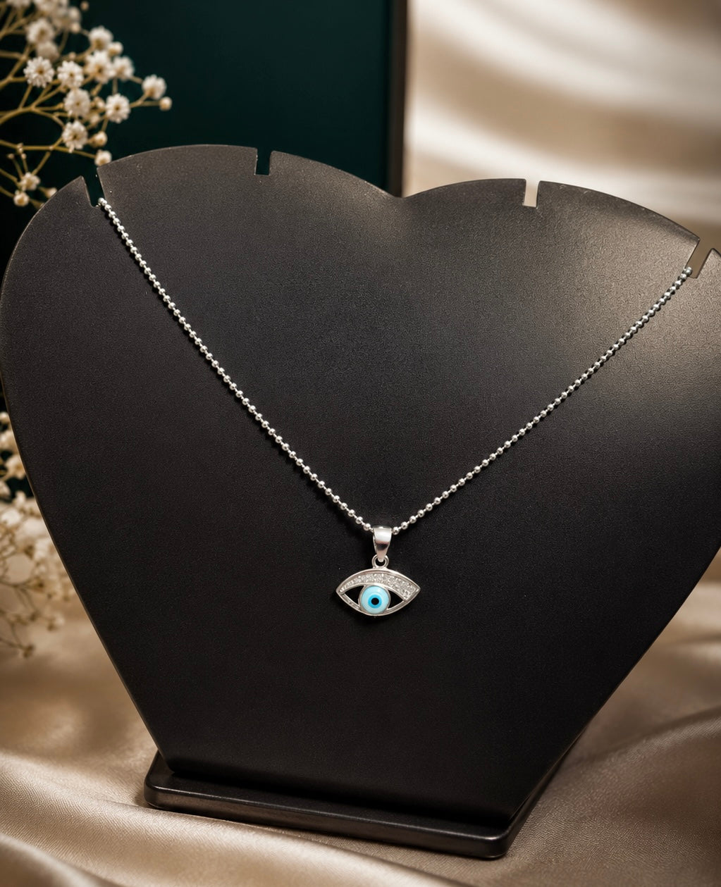 925 Sterling Silver Evil Eye Pendant Necklace for Women & Girls | Protective Silver Jewelry
