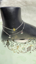 Trendy silver charm anklet with yellow beads and tulip decoration in background









Ask ChatGPT
