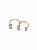 Minimal Rose Gold Pink Stone Ring for Girls