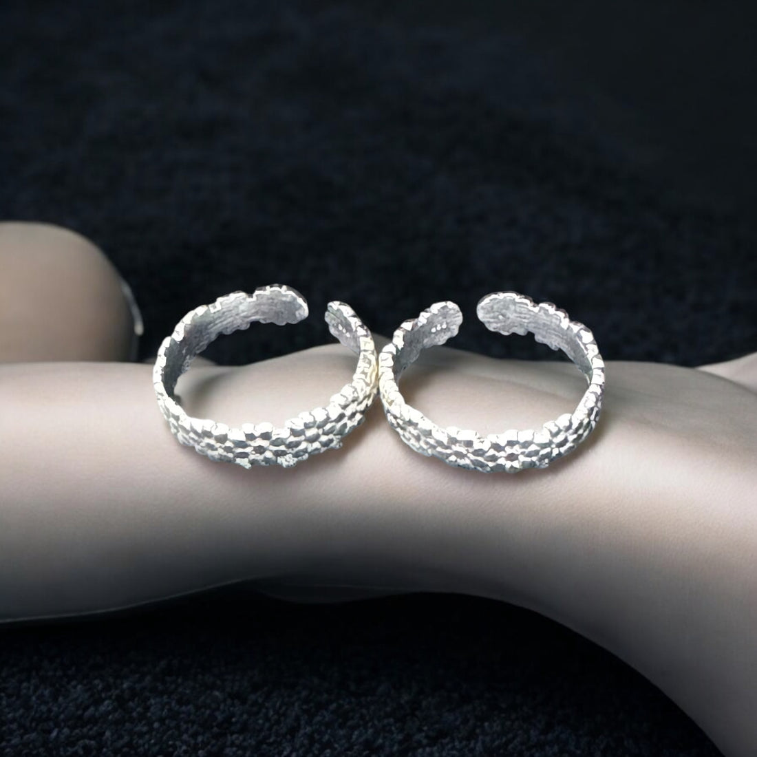 Floral style sterling silver toe rings 92.5