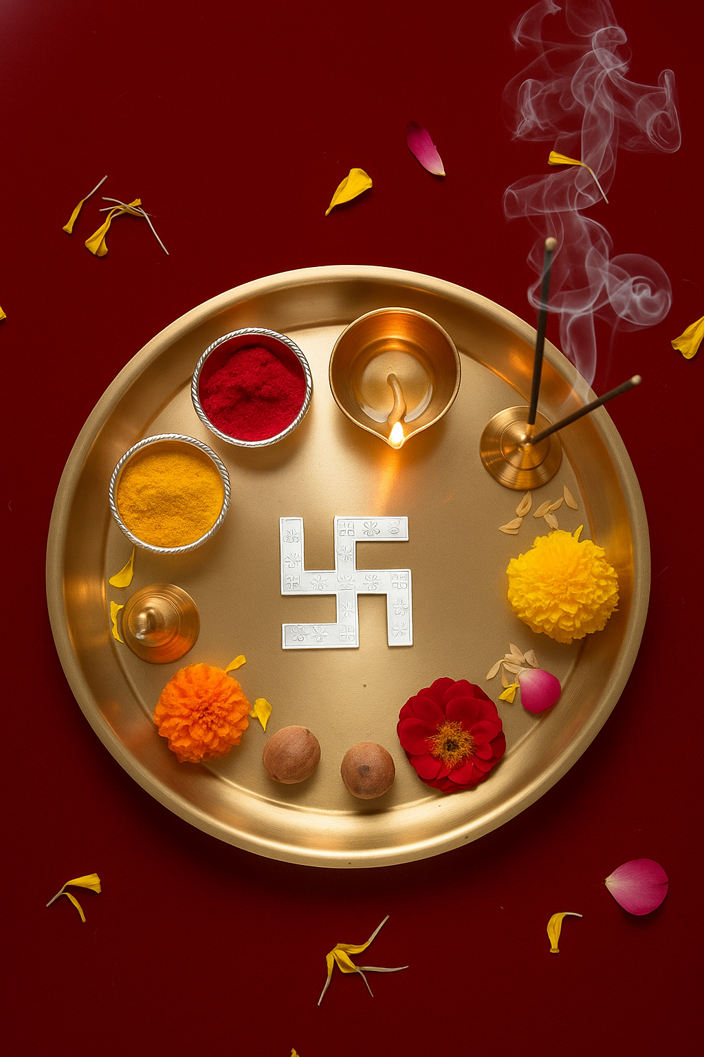 Handcrafted Silver Swastik for Positive Energy and Good Luck – Puja Accessory