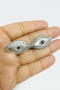 Handcrafted silver eyes for Chakshumati Puja