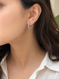 Heart Design Silver Earrings