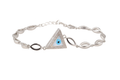 Elegant 925 Sterling Silver Bracelet with Blue Evil Eye Design