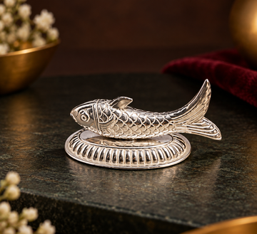 Silver Fish Idol for Vastu & Wealth | Chandi Ki Machhli | Fine Silver Decorative Showpiece for Home & Office