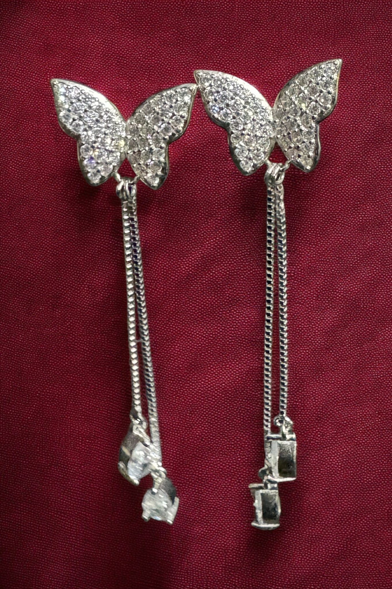 Beautiful Butterfly Danglors for Girls in 92.5 HM SILVER