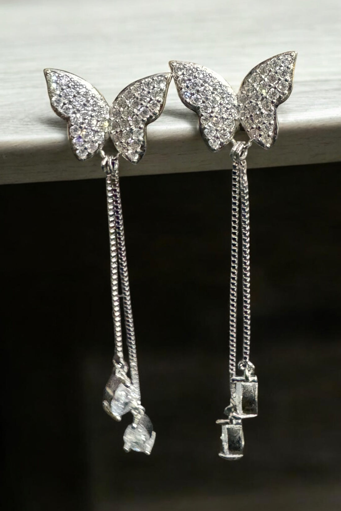 Beautiful Butterfly Danglors for Girls in 92.5 HM SILVER