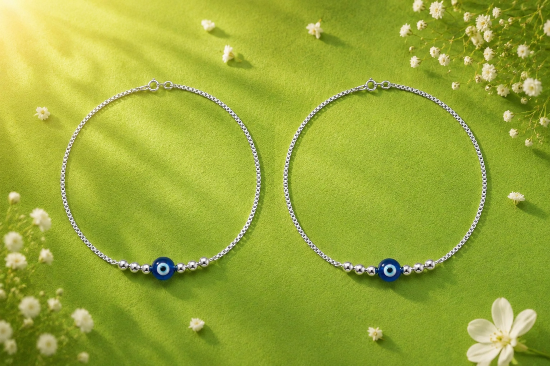 evil eye anklet 925 sterling silver
