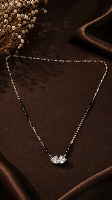 Silver Twin heart Mangol Sutra made with 925 HM Silver